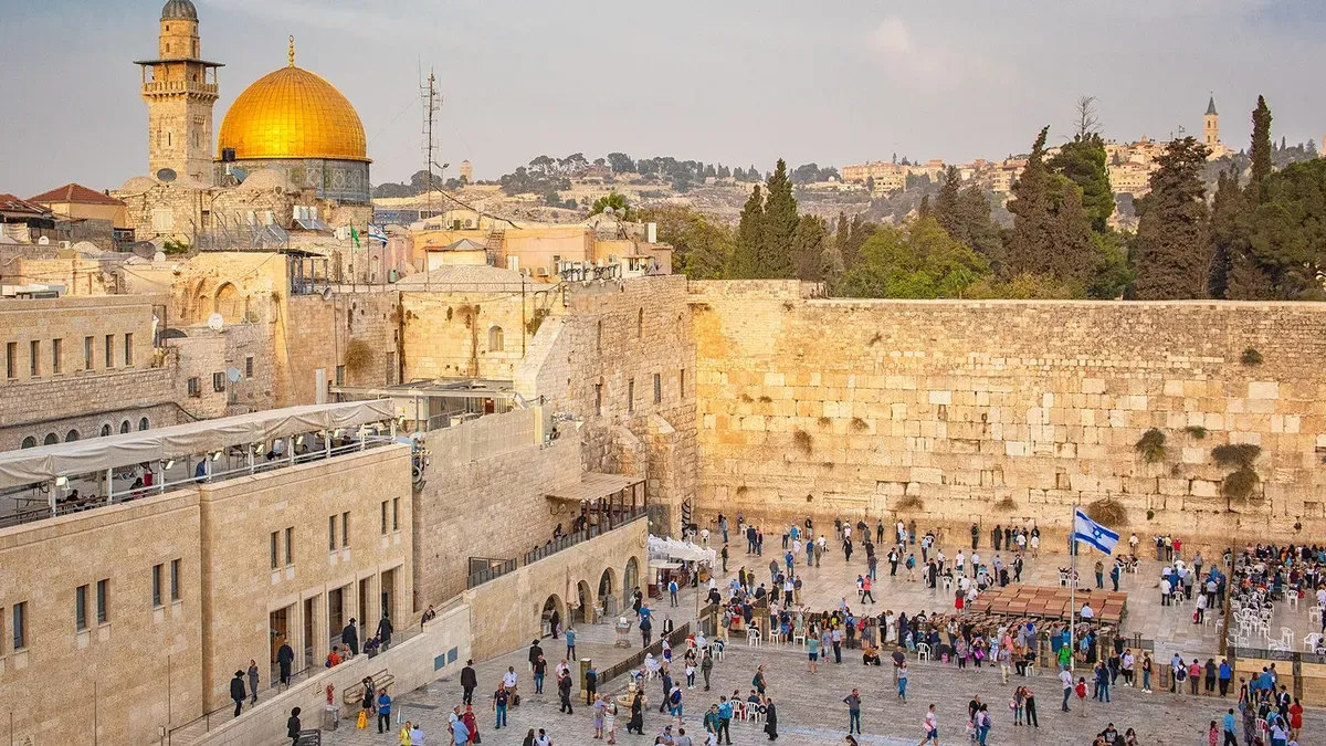 The Old City of Jerusalem at golden hour, Israel